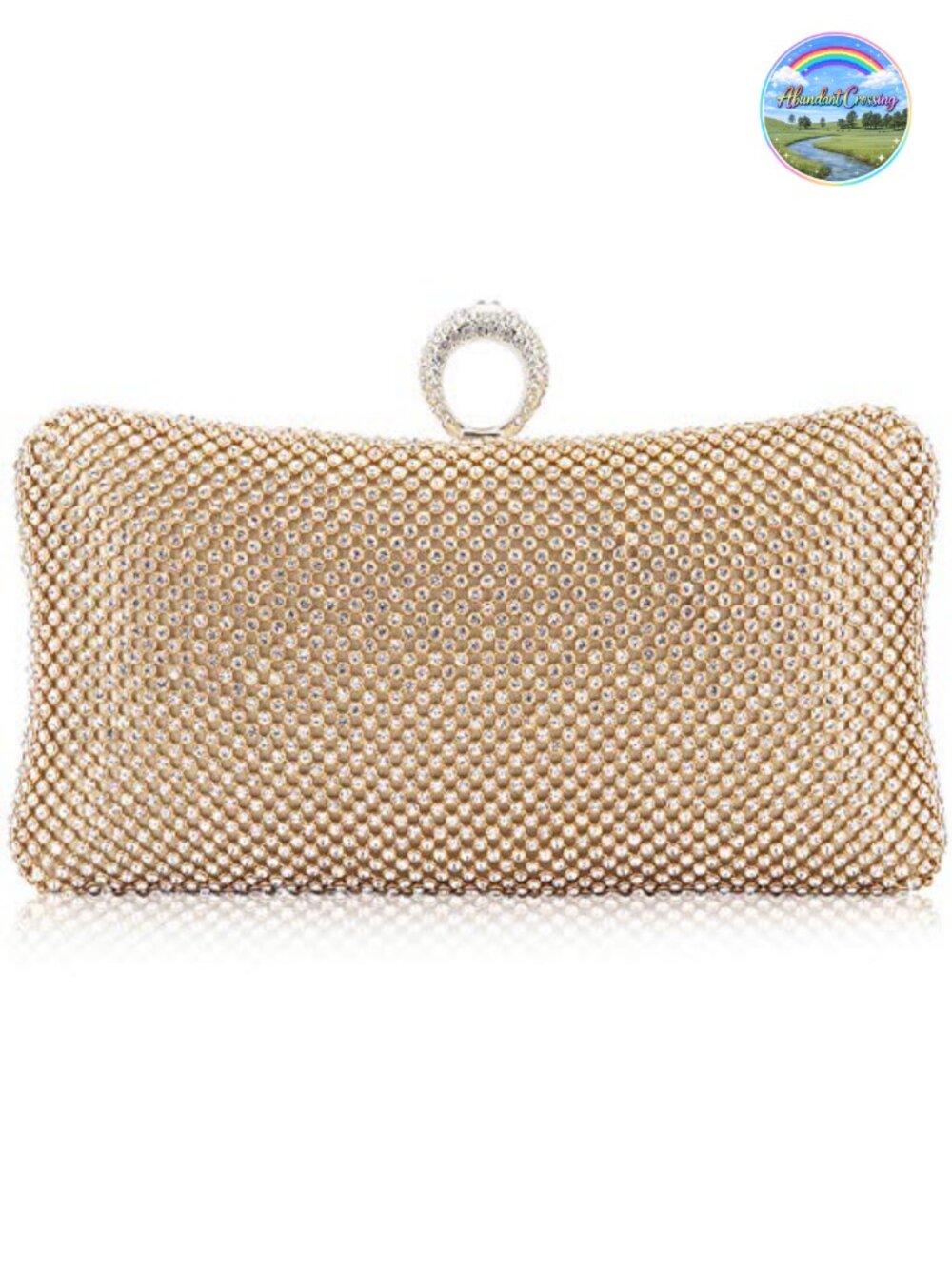Rhinestone Crystal Clutch Purse with Crystal Clasp Evening Handbag for Bridal